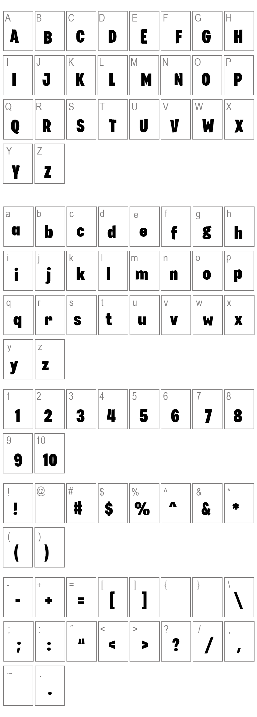 Characters Map Fortnite Font